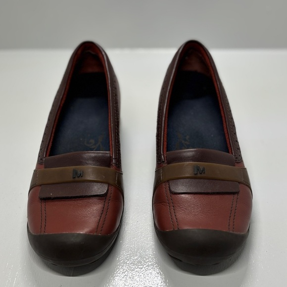Merrell Shoes - Merrell Plaza Moc Wedge Moccasins Dark Autumn Leather Slip-ons size 6.5